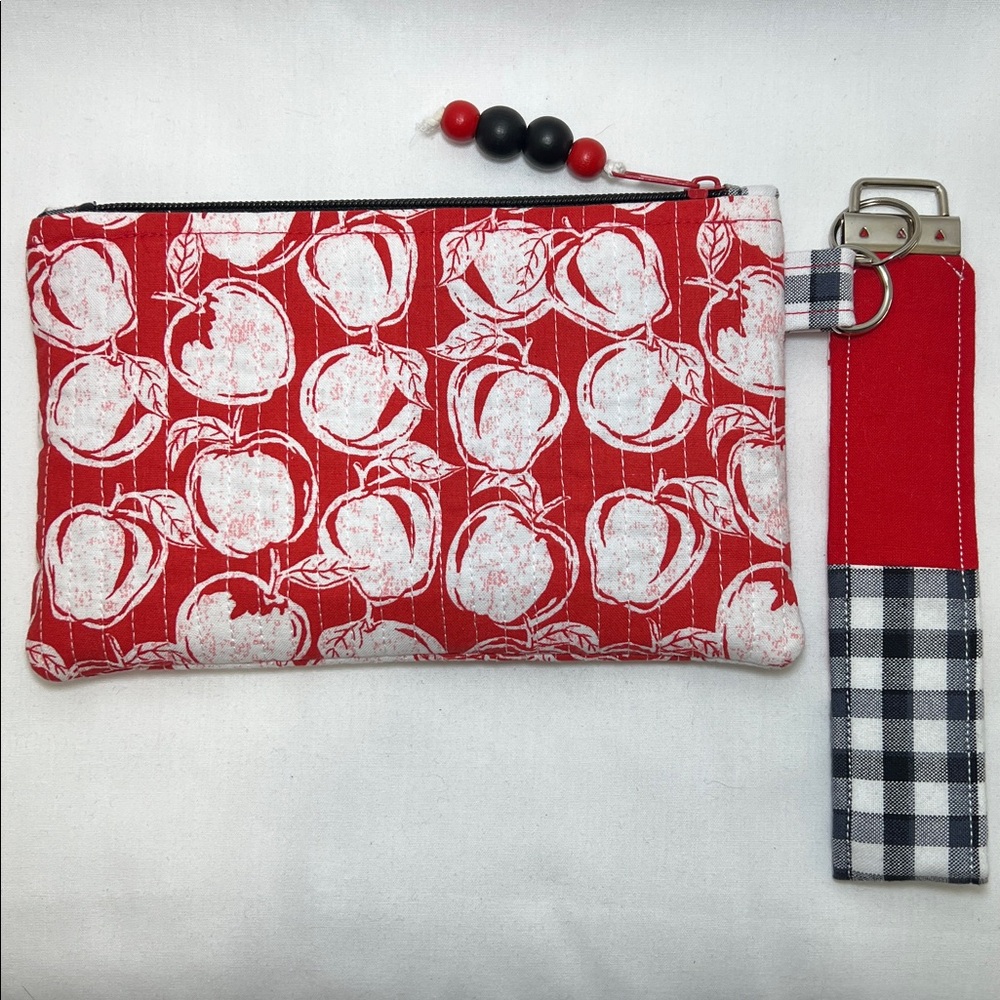 Handmade Red Apple Print Clutch - Picture 6 of 8